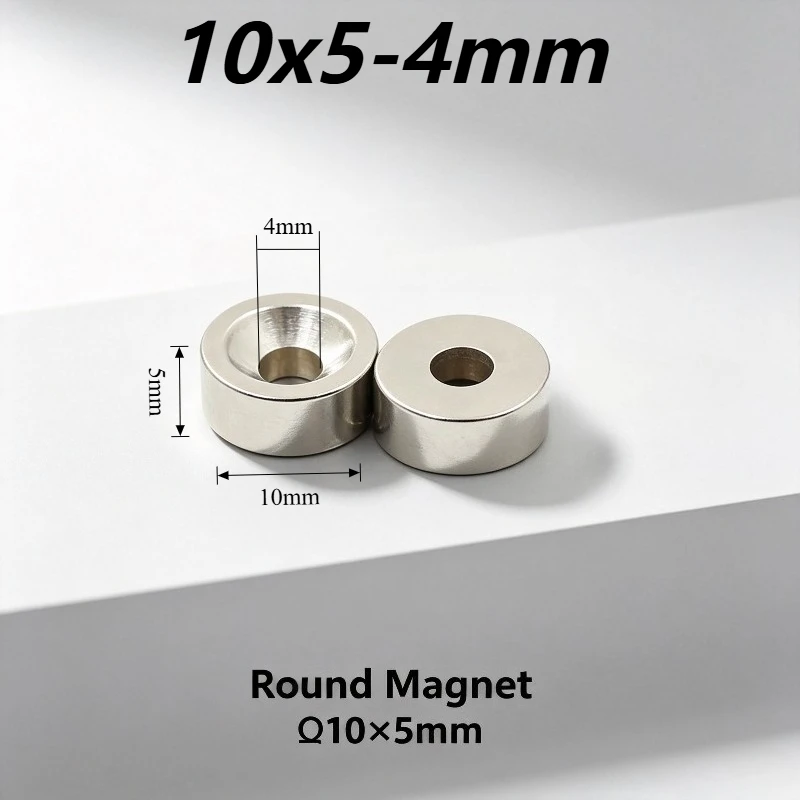 10x5‑4 MM Round Disc Countersunk Neodymium Magnet 10*5‑4 mm 4mm Hole Strong Permanent NdFeB Magnet for Fridge DIY Industrial
