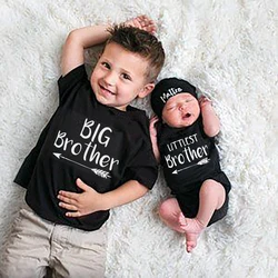 Big Little Brother Family Matching Clothes Kids Shirts Newborn Baby Bodysuit Summer Short Sleeve Clothes Twin Brother Present