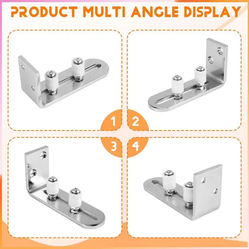 

A93Z Modern Chrome Sliding Barn Door Floor Guide Ball Bearings Adjustable Stay Roller Wall Mount System For All Size Door