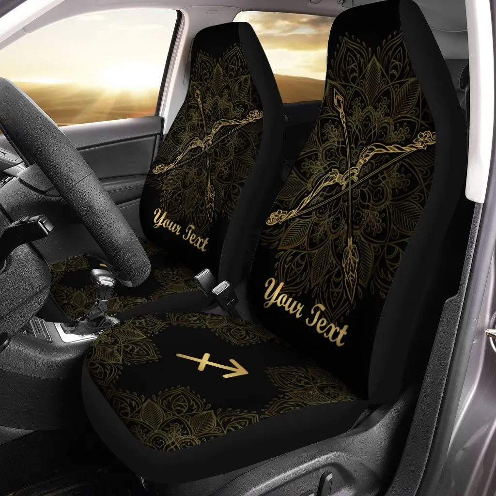 Personalized Sagittarius Car Seat Covers  Zodiac Sign Sagittaurius Car Accessories Gifts Idea, Universal Front Seat Cover