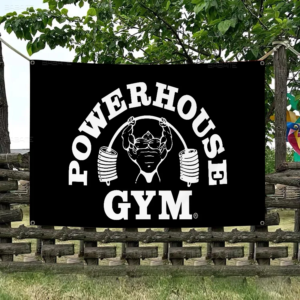 Powerhouse Gym Cartoon Flag Art Science Fiction Room Home Decor Wall Hanging Home Decor Banner