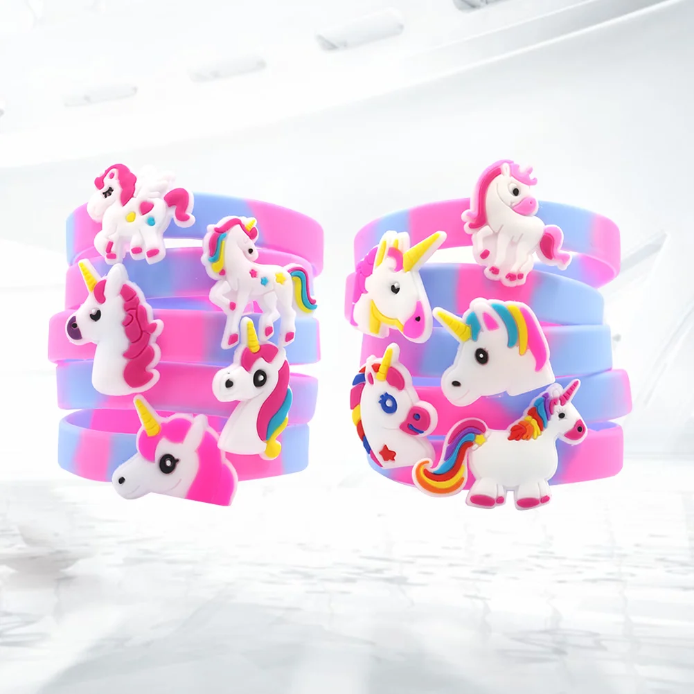 

6 Pcs Cartoon Child Gift Hand Jewelry Children's Costume Suits Bracelets Silicone Rings