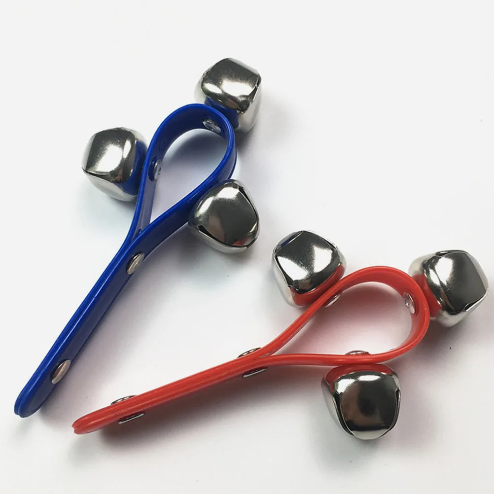 

2Pcs Durable Metal Plastic Hand Percussion Tambourine Handbell Toy For Children Music Learning