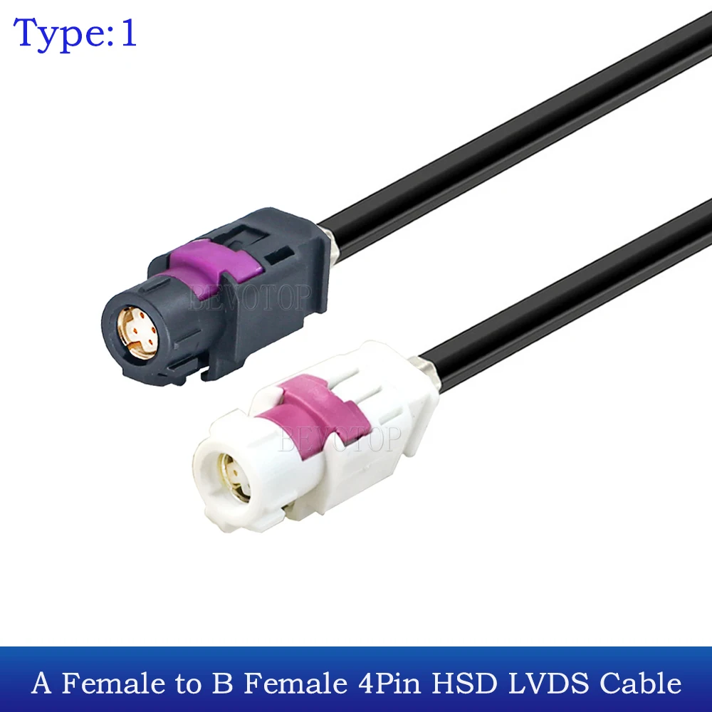 4-Core HSD LVDS Cable HSD Code A/B/C/D/E/H/K/Z Female Jack 4Pin Connector for Auto Car Combox USB Video Instrument Bridge Wiring