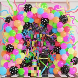 183Pcs Neon Balloon Neon Glow UV Glow Balloons Garland Fluorescent Globos Blacklight Baby Shower Wedding Birthday Party Decor