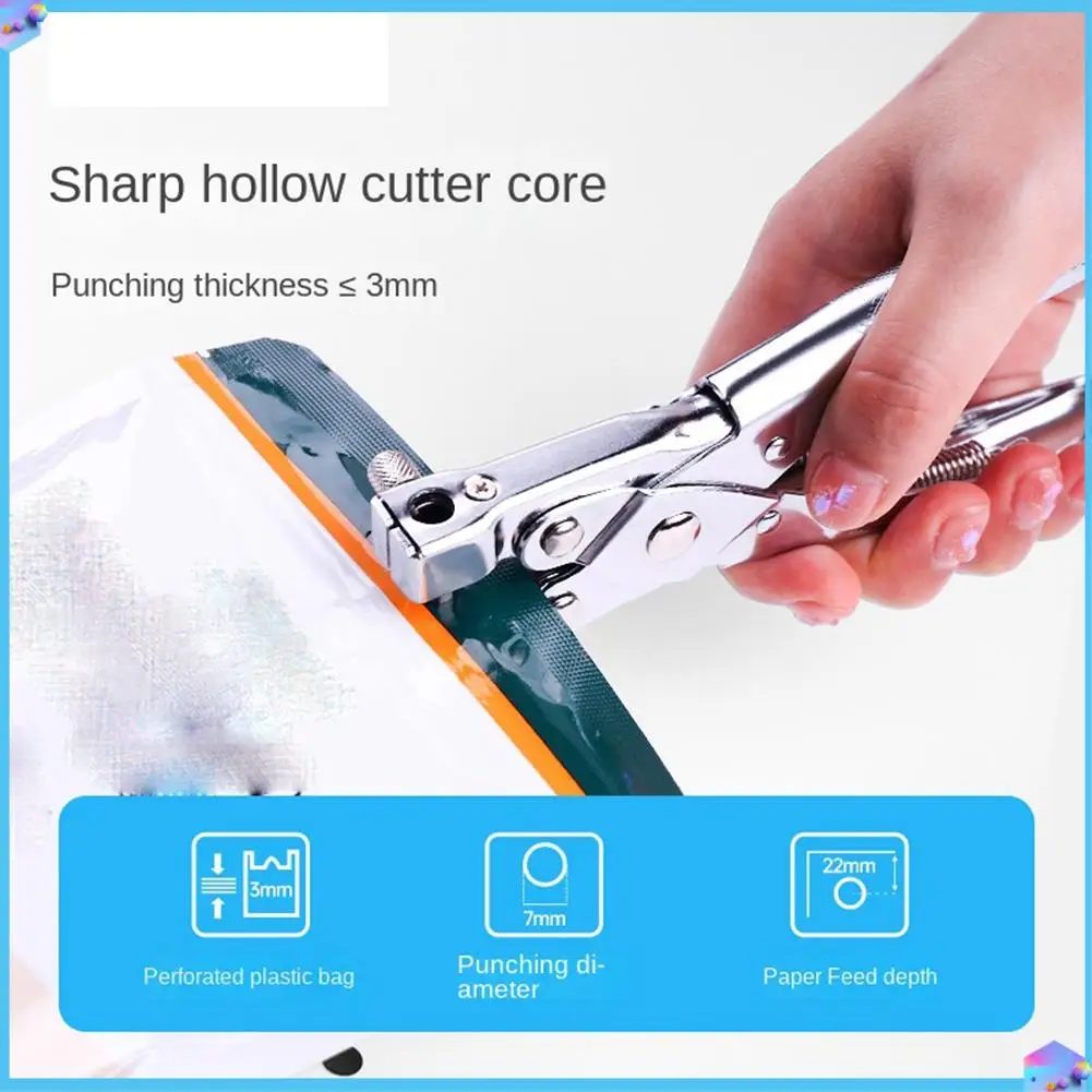 

A43T Hole Punch Blow Hole Punch Pliers Circle Hole Puncher For Sofe Plastic Bag Polybag OPP PE Bag Thin Cloth,Plastic Film