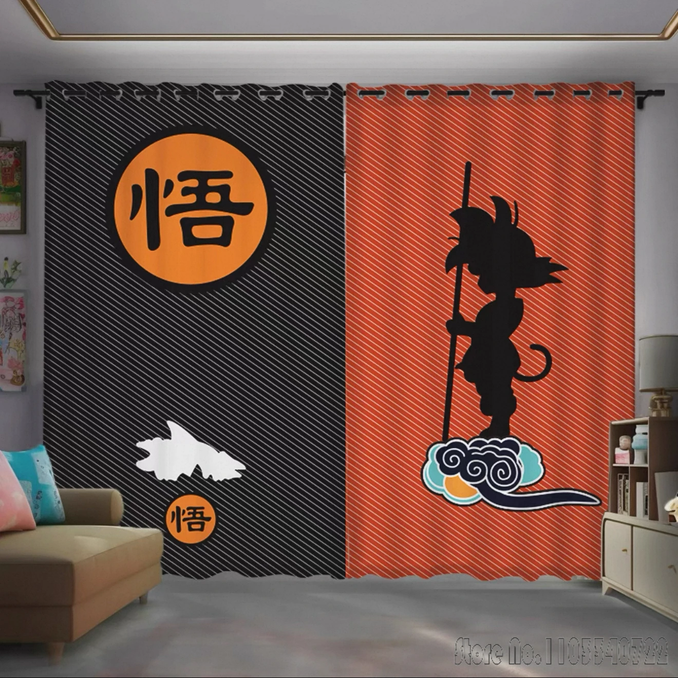 

Горячий крутой аниме Dragon Ball Wukong 3D принт 2 панели/набор оконные плотные шторы японская игра гостиная принт подарок для маленьких детей