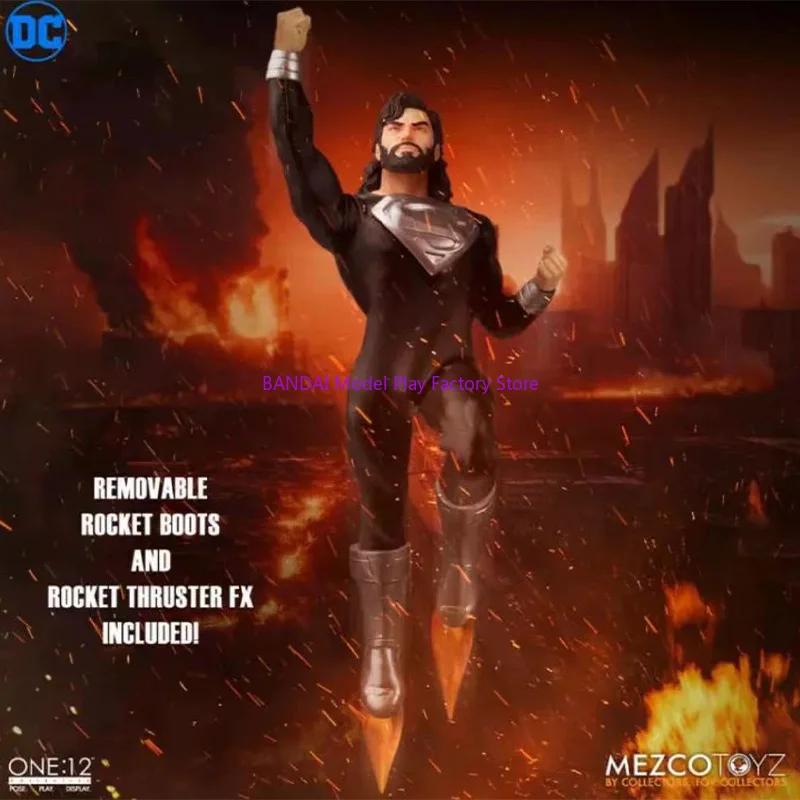 

Original MEZCO TOYZ ONE 12 Superman Returns In Black Combat Clothes In Stock Anime Action Collection Figures Model Toys