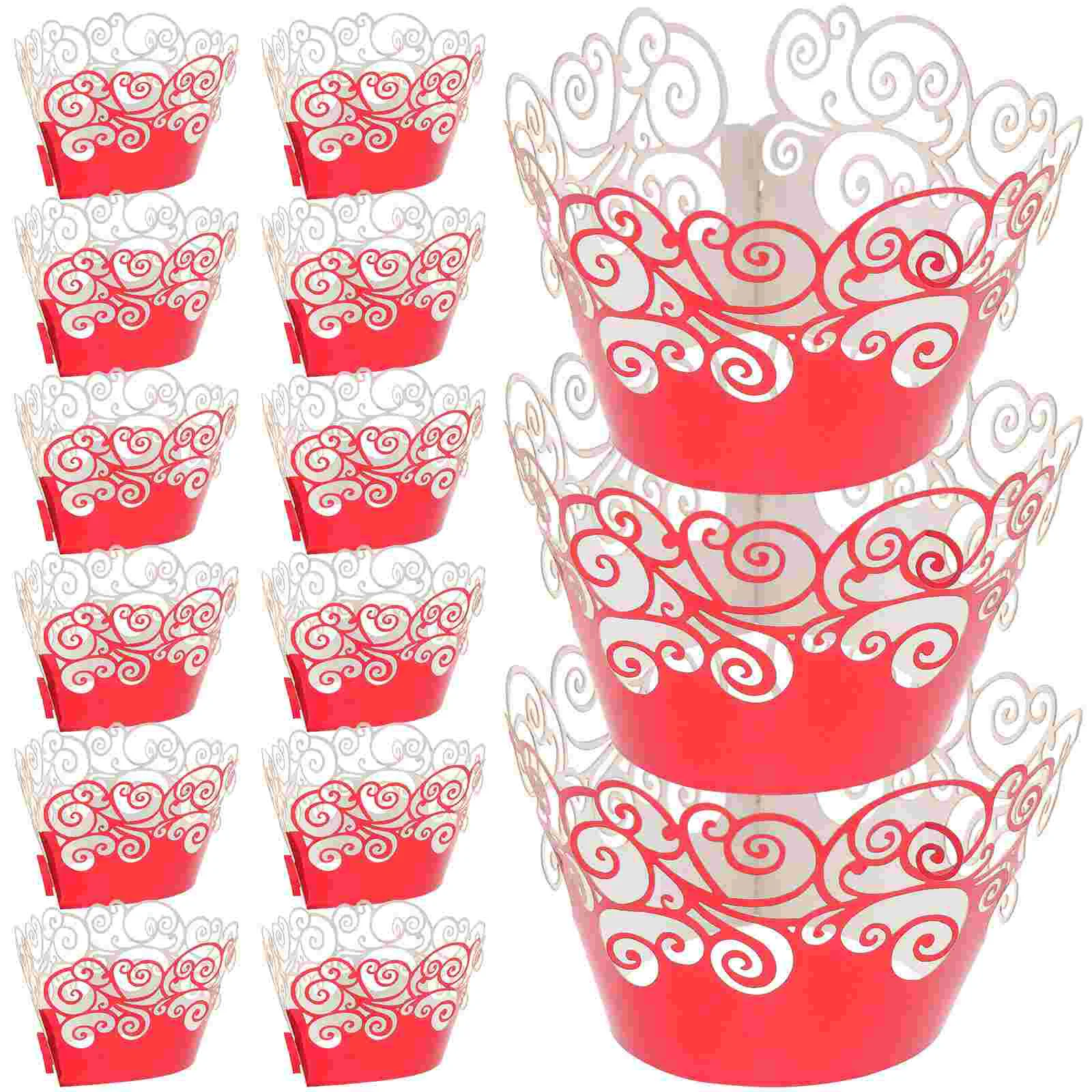 

Lace Cupcake Liners Mirror Aluminum Foil Paper Cups Baking Wrappers Muffin Baby