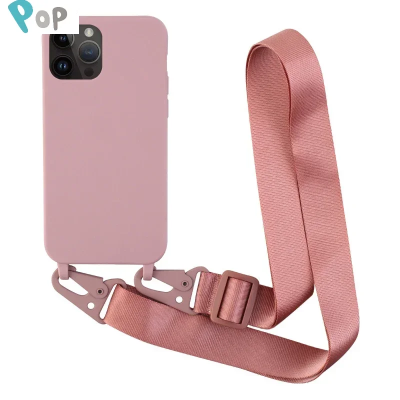 

Crossbody Necklace Strap Lanyard Case For iPhone 16 15 14 13 12 11 Promax XR XS Max 14Plus 15plus 16plus Silicone Soft TPU Cover
