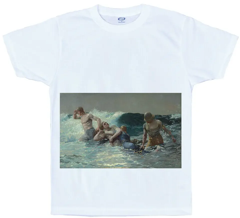 Winslow Homer - Undertow Painting T shirt Y2K tops Unisex Summer Short Sleeve