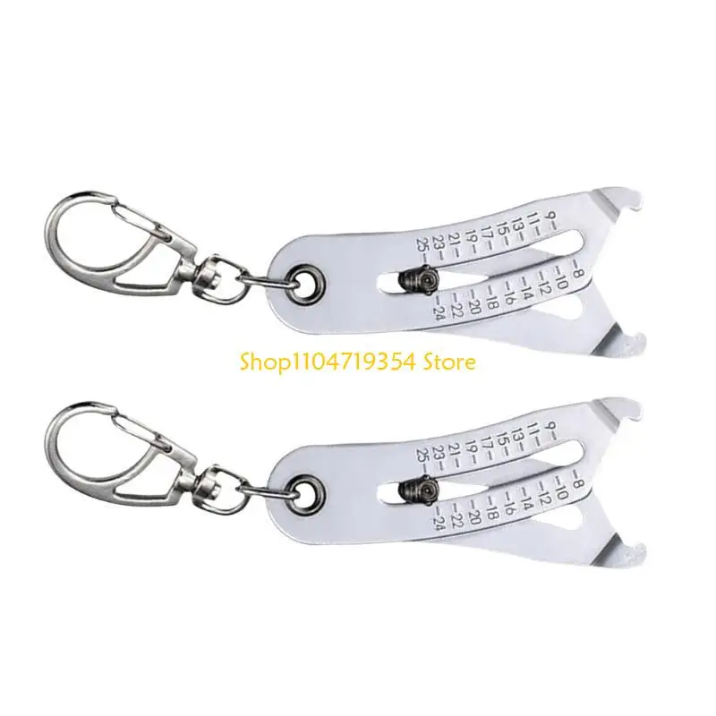 2Pcs Bolt Size Finder Keychains for Fast Accurate Measurement Thread Size Checker Keychains Nut and Bolt Thread Gauge