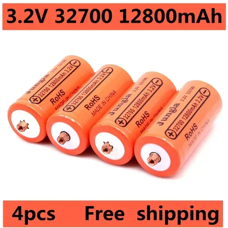 

4PCS 100% Original 32700 12800mAh 3.2V lifepo4 Rechargeable Battery Professional Lithium Iron Phosphate Power Battery with screw