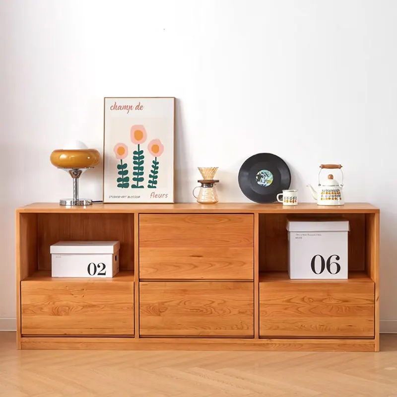 

Customizable Nordic Solid Wood Cherry Side Cabinet