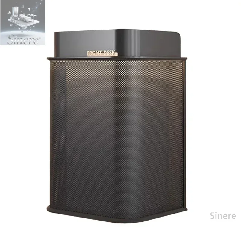 

Small checkout page store reception desk front black restaurant welcome information guide paint customiz