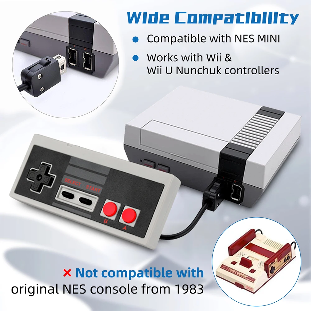 جهاز تحكم في الألعاب متصل بستة أقدام من أوستنت للألعاب من نينتندو NES لعبة إصدار كلاسيكية صغيرة Joypad