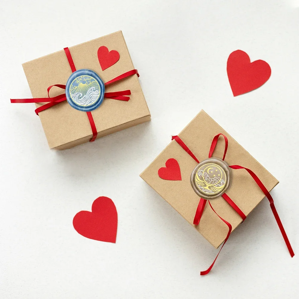 25 مللي متر جولة للإزالة ختم من الشمع ختم رئيس القيل والقال القمر كوكب نمط لتزيين أجهزة الكمبيوتر المحمولة بطاقات بريدية وبطاقات المعايدة #3