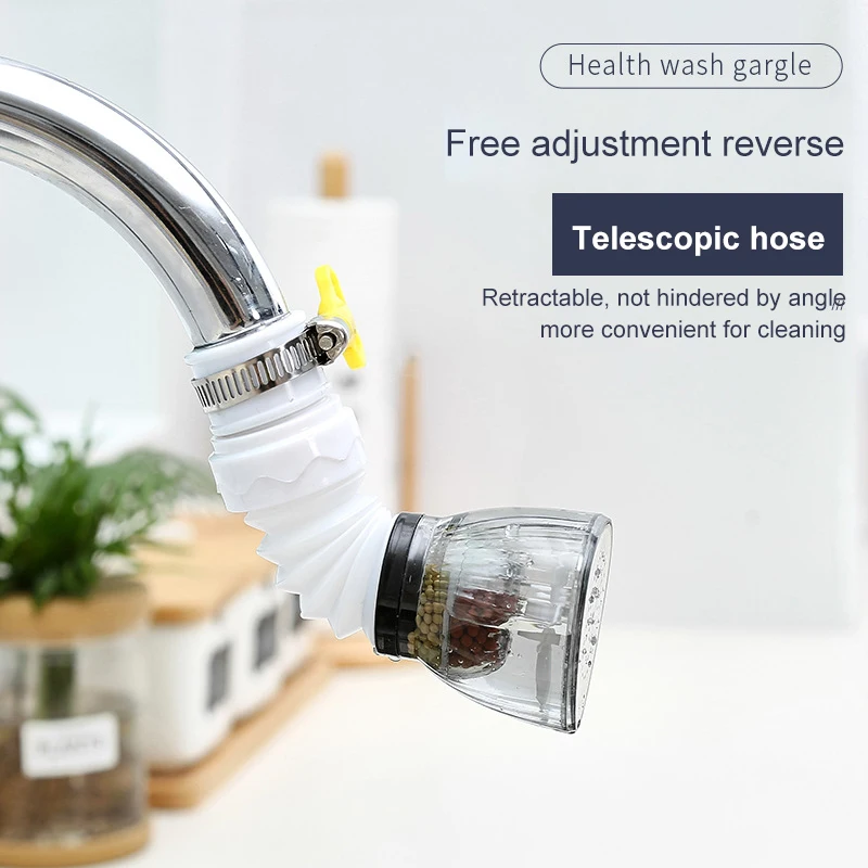 Adjustable Water Tap Extension Filter 360 Degree Kitchen Faucet Nozzle Shower Bathroom Faucet Extender Water Saving Splash Head