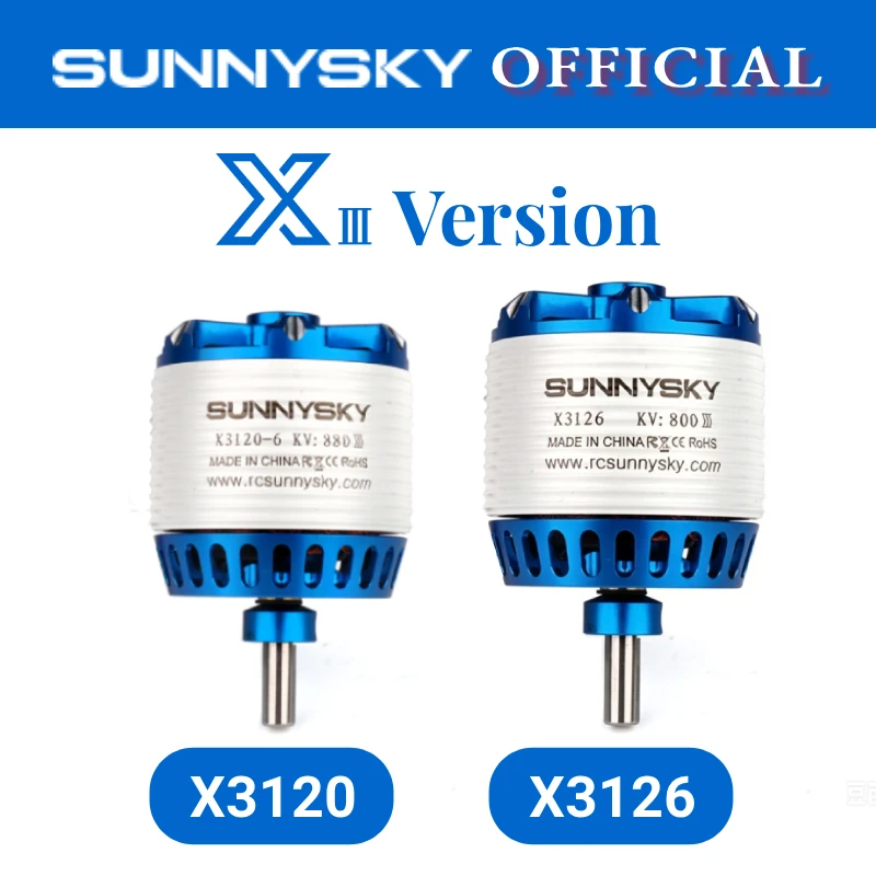 SUNNYSKY X3120 X3126 KV550 KV585 KV760 KV800 KV880 KV1025 Thrust 3kg 4kg 5kg Lipo 3-4S 6S RC Model Brushless Motor