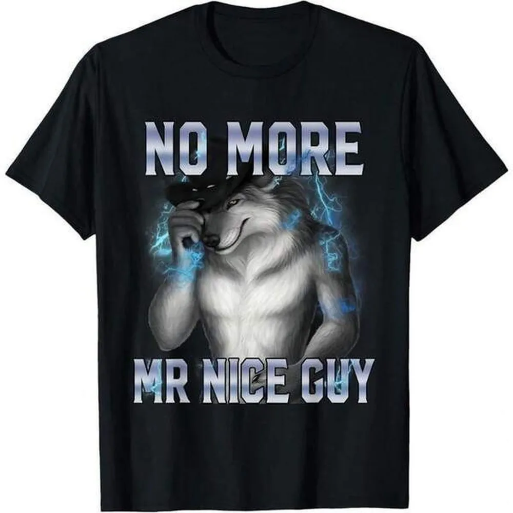 Funny Alpha Wolf Meme T-Shirt 100% Cotton Unisex Graphic T-Shirt