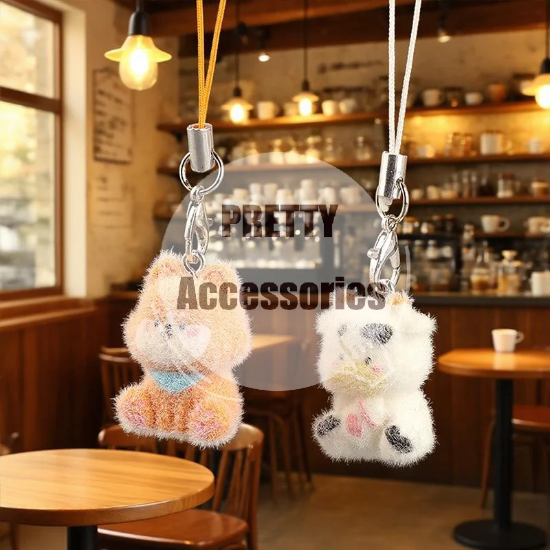 Cute Flocked Zodiac Animal Keychain Lightweight Cute Pendant for Teenagers Backpack Car Key Accessory Party Gift