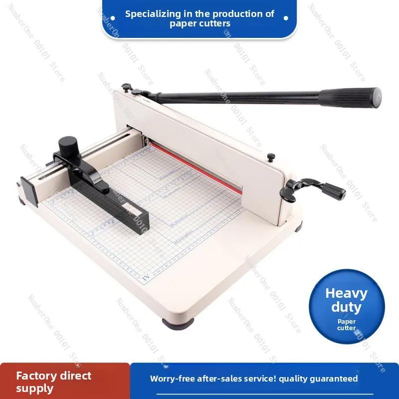 858A4 Heavy Duty Manual Paper Trimmer, Sharp Blade Stack Cutter Max 400 Sheets Thick Paper Cutting Machine