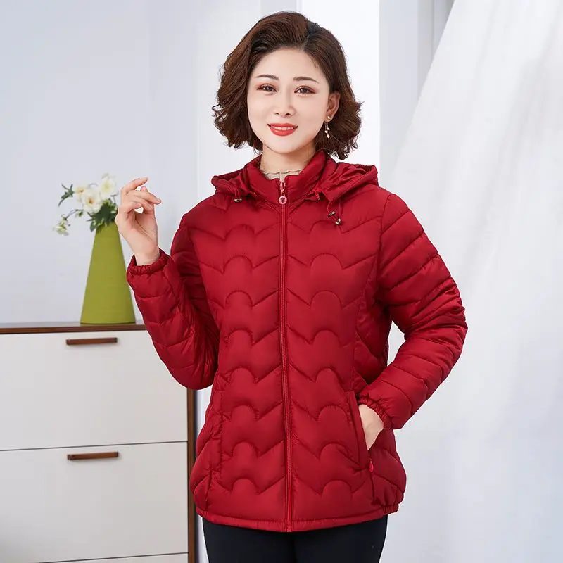 Fashionable Cotton-Padded Jacket Women 2024 New Short Above Knee Hooded Thick Warm Suitable for Cold Winter Bread Coat T401