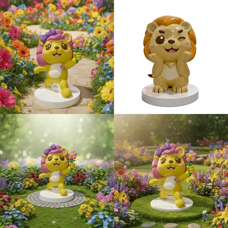 Safari Big Lion Statue /life Size Resin Crafts Lion Sculpture Outdoor/fiberglass Real Simulation Lion Decorcannon Amusement