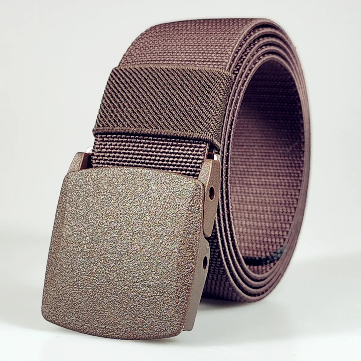 Herren- und Damengürtel, Lochloser Nylon-Gürtel, Gürtel mit Kunststoffschnalle, Militär-Nylon-Mischgürtel, Elastisch – Detail 2