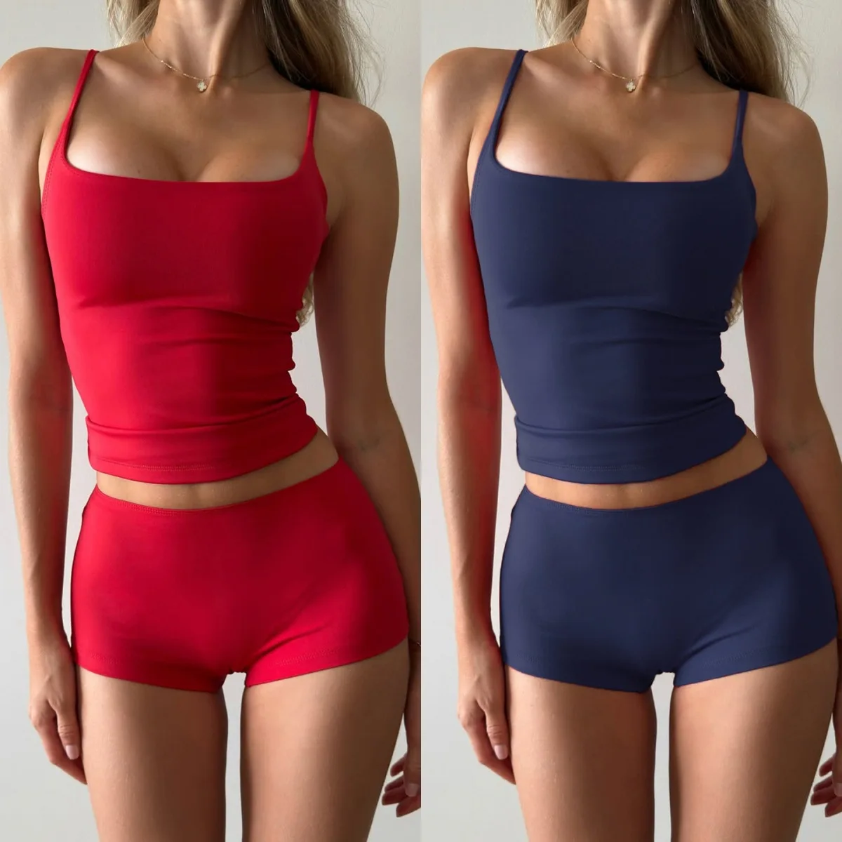 

Сексуальный красный жилет, комплект с ремешками, повседневная спортивная одежда, китайский бренд, женская модная летняя одежда, комплект из двух предметов красного цвета, блузка