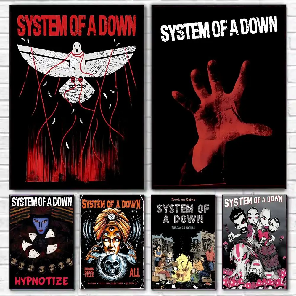 Band SOAD S-System of a Down Poster HD Art Decorative Wall Art Waterproof Home Décor for Living Room Bedroom Café Stylish Gift