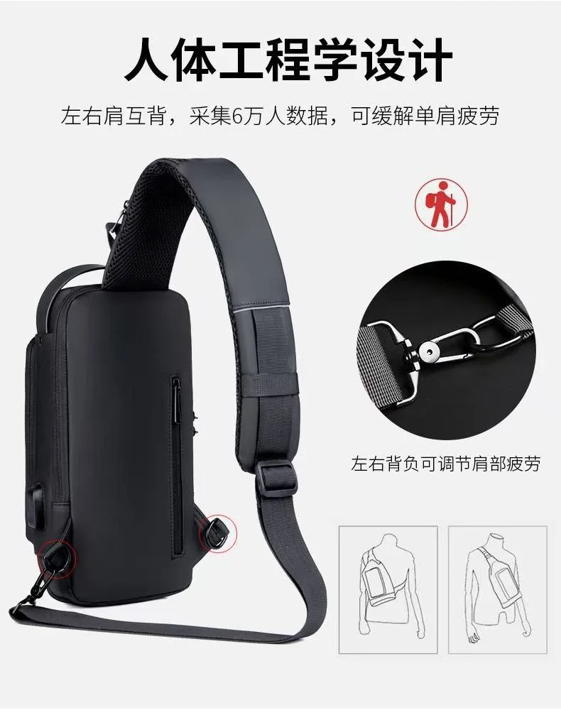 New Motorcycle Riding Bag for Men Waterproof Chest Backpack Outdoor Sports Large Capacity Crossbody Bag for Adventures