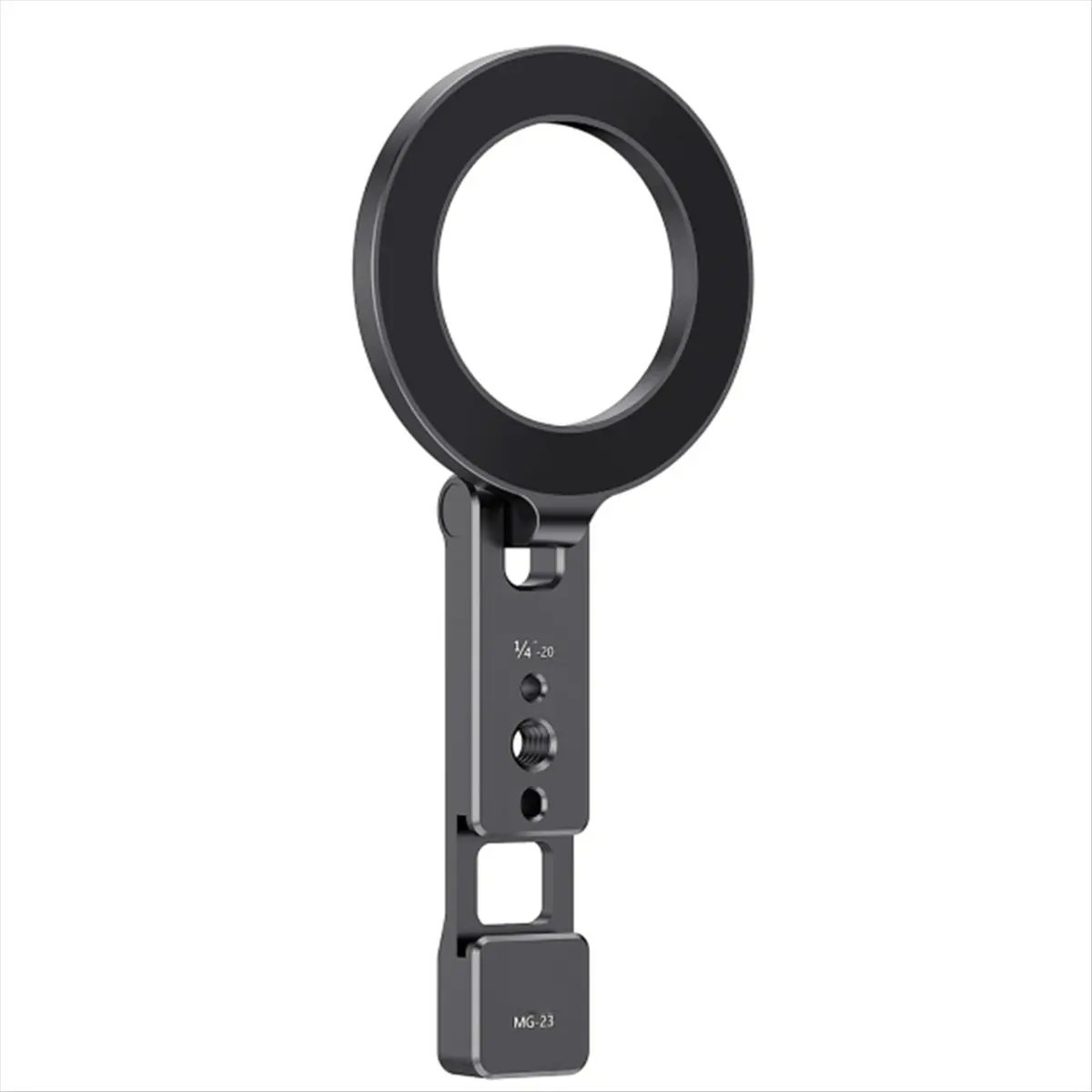 A14M Travel Magnetic Phone Mount - Foldable Mg-23 with Cold Shoe & Tripod Hole for on-the-Go Vloggers Pocket Tripods