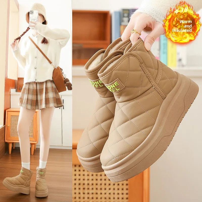 

Women's High Top Fleece Lined Snow Boots Winter Warm Casual Shoes Cotton Shoes JC7808 Comfortable Indoor Outdoor Boots