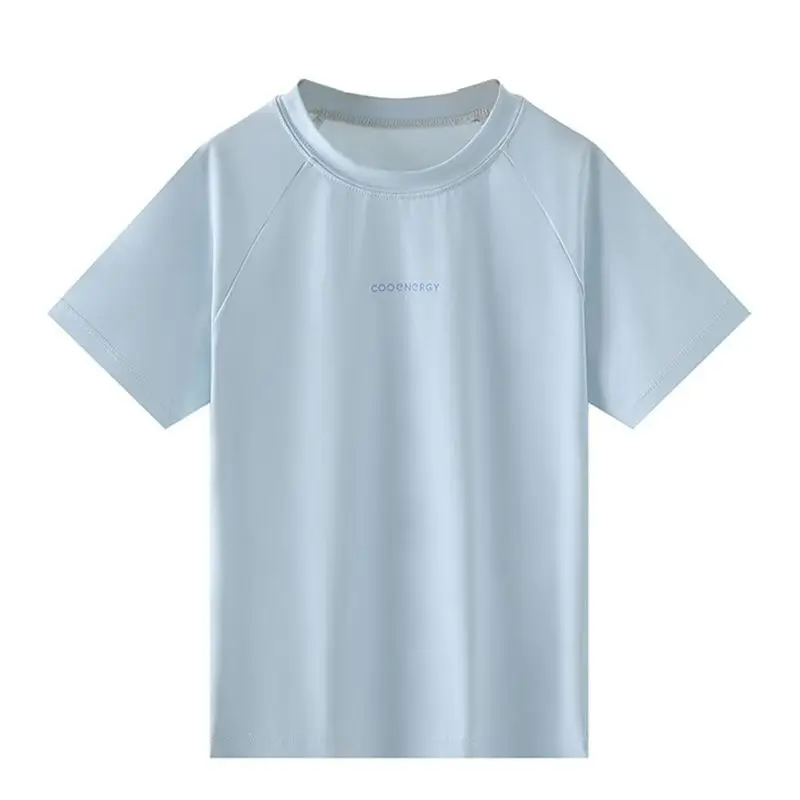 

Children Breathable Running Training Tops Contrast Color Sports T-shirt Summer Loose fitting Sports Short Sleeve Shirt