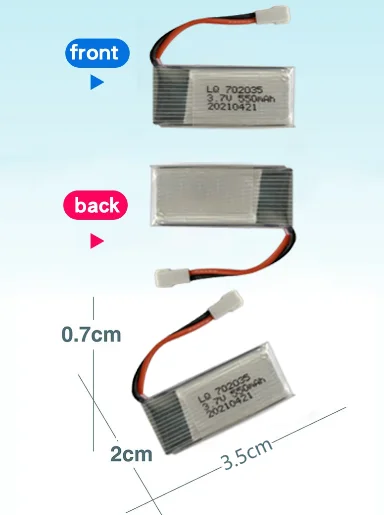 3.7V 550mAh RC Palne akumulator lipo do zdalnego sterowania KY101 E33C E33 H107 zegarek UFO samolot bateria zestaw z ładowarką