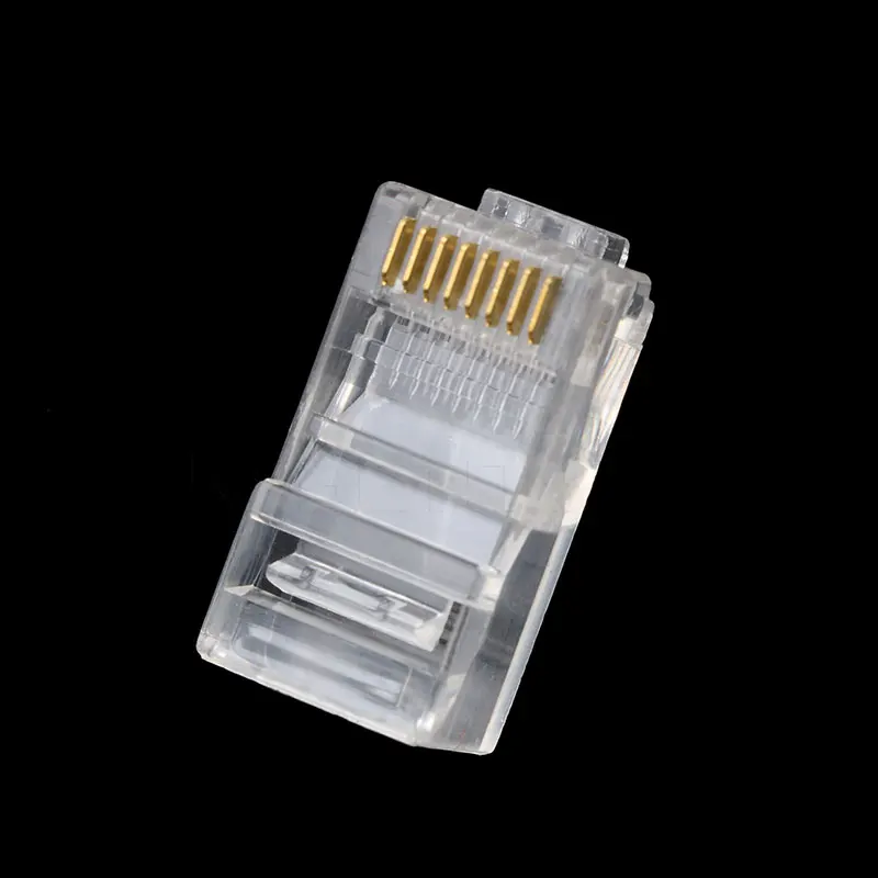 10-100 sztuk RJ45 CAT5 CAT5e 8P8C modułowa głowica kablowa przejściówka Adapter Ethernet pozłacane złącze sieciowe głowice kryształowe