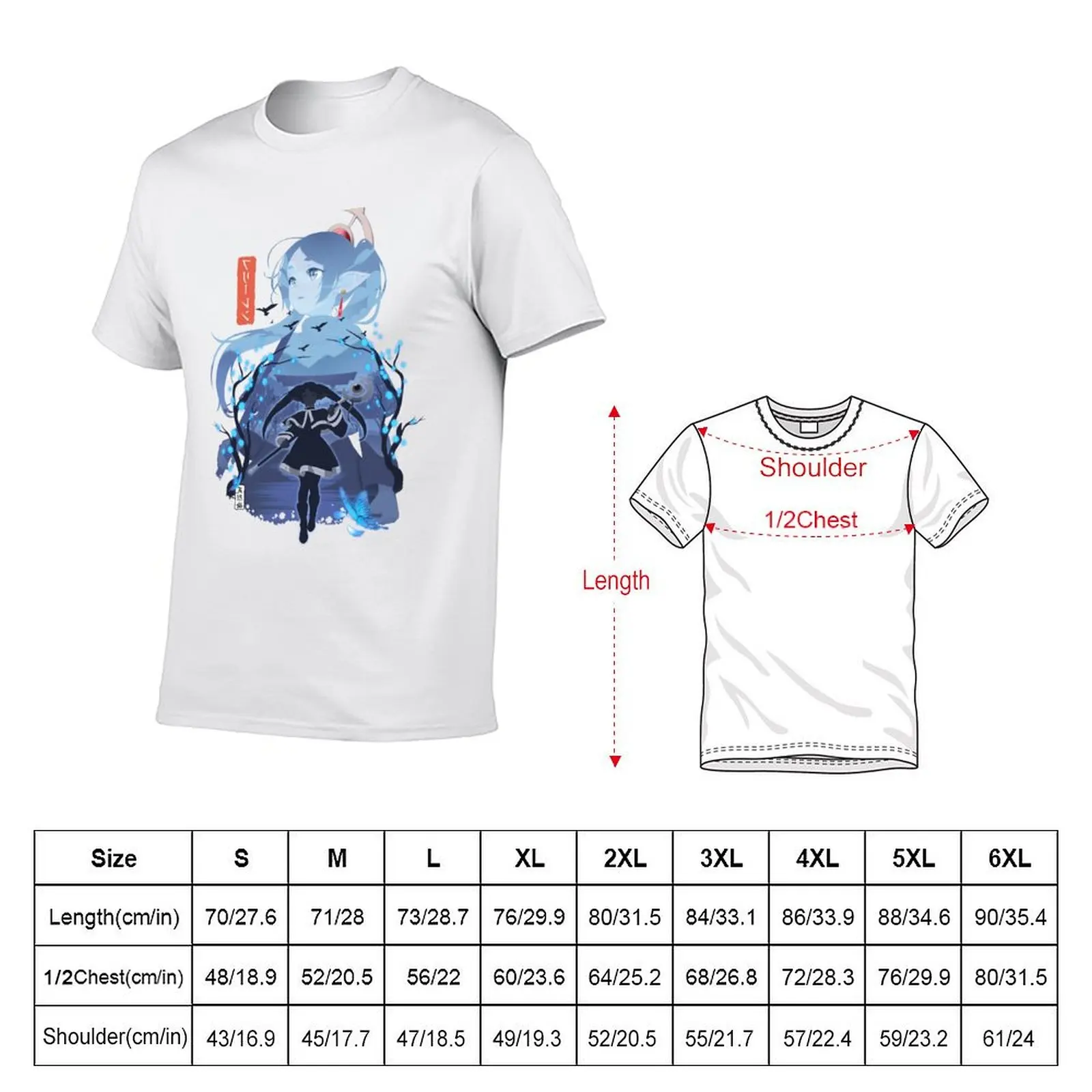Frieren Silhouette Journeys End T-Shirt Soft Durable Cotton T-Shirt