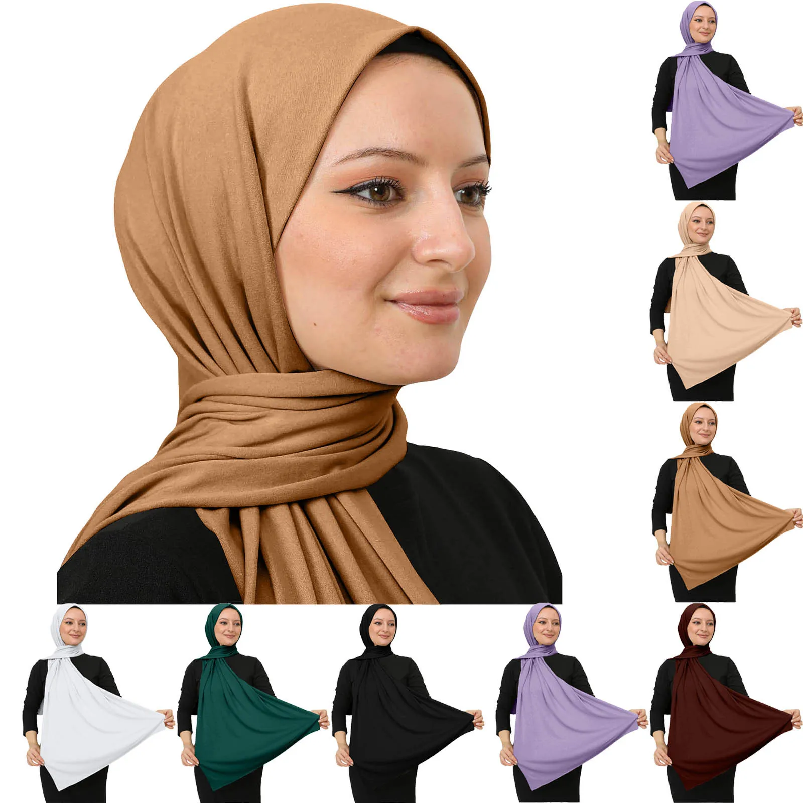 Women Hijab Women's Scarf Dress Modern Hijab Muslim Hijab Solid Color Monochrome Comfortable Scarf Hijab Bands for Basketball