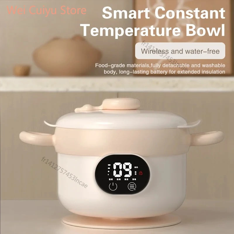 TINSOL nueva fiambrera aislada de 470ml tazón aislado inteligente para niños calentador de alimentos portátil tazón calefactor de acero inoxidable de 3600mAh