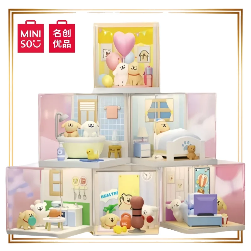

Официально лицензированная линейка MINISO, щенок, сборка кукольного дома, образовательные кирпичные украшения, миниатюрные сцены, праздничные подарки, аниме