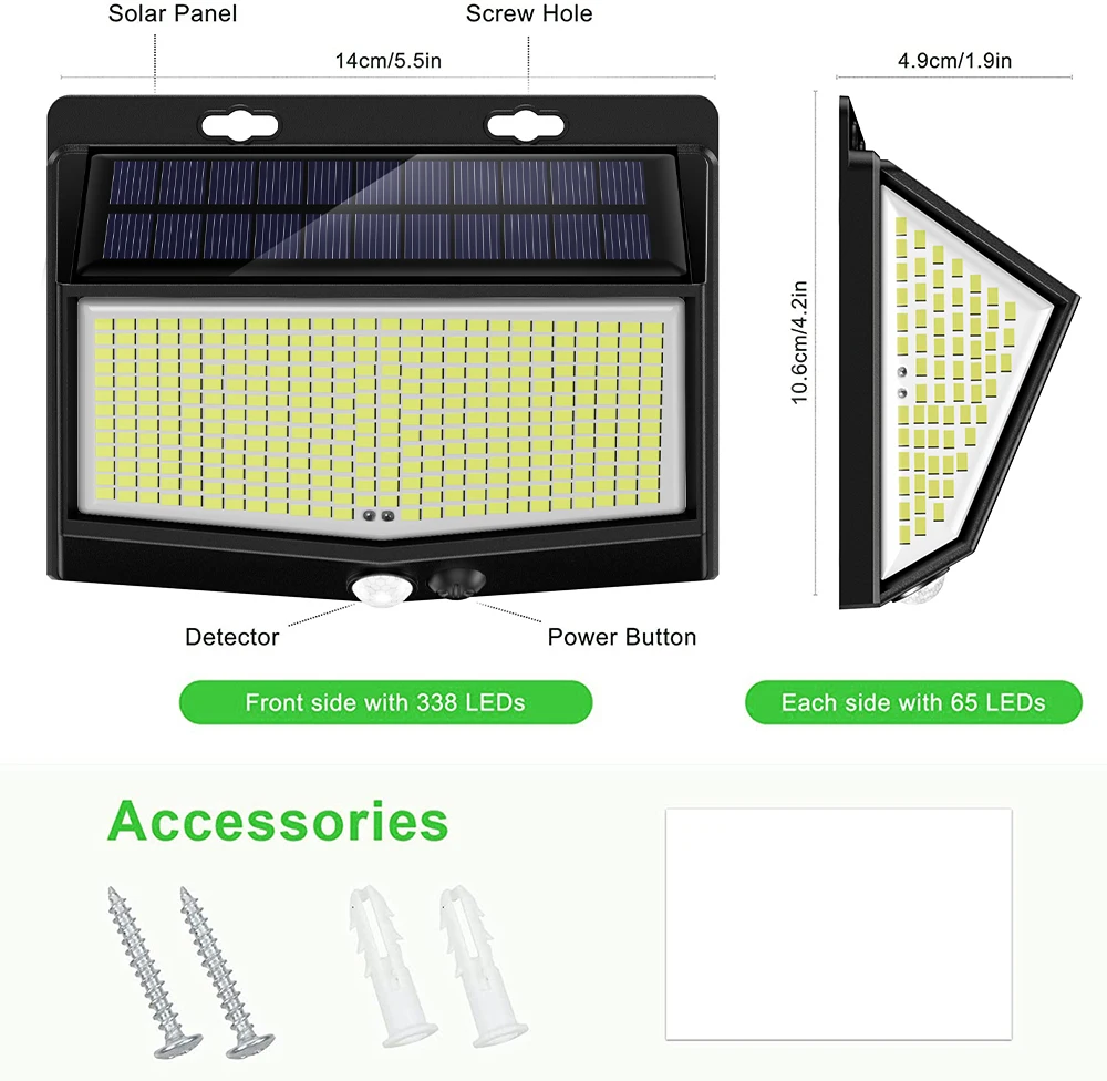 468 LED Solar Light Human Body Sensor 288 Solar Lamp IP65 Outdoor Light automatic adjust brightness Garden Street Light