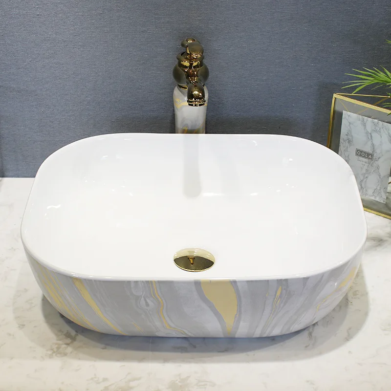 

JingdezhenTable Basin Wash Basin Single Basin Household Nordic Style Inter-Platform Basin Basin Art Washbasin Ceramic Wash Basin