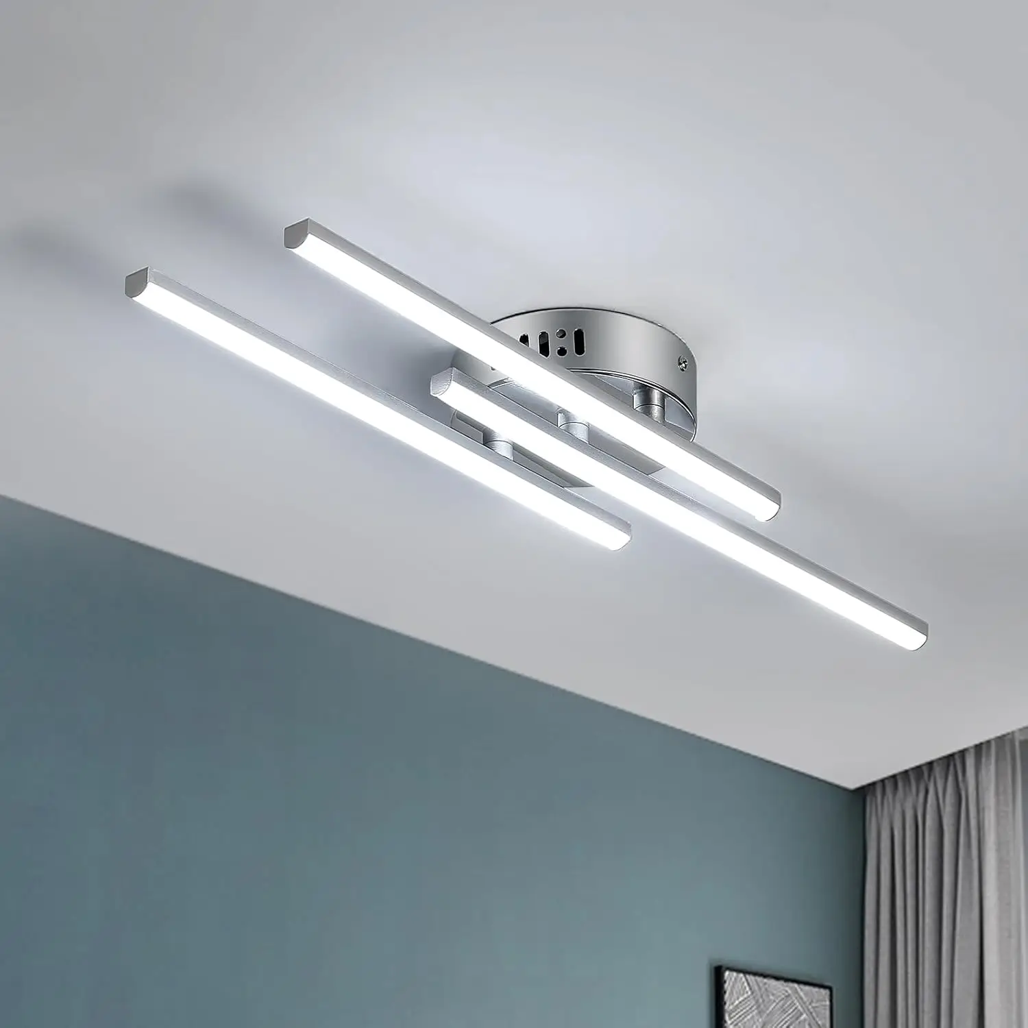 LED-Deckenleuchte, 18 W LED-Deckenleuchte aus weißem Acryl-Aluminium, moderne Deckenleuchte für