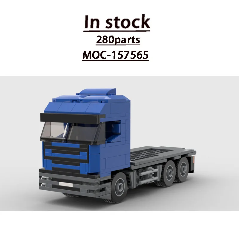 

MOC-157565 New City Mini Flat-nose Semi-trailer Truck Building Block Model 280 Parts Boys Children's Birthday Christmas Toy Gift