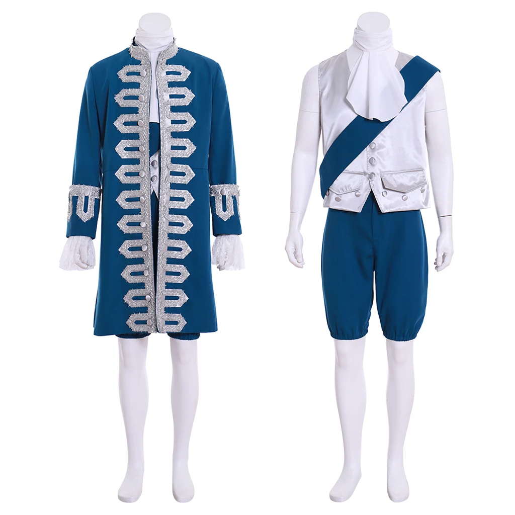 

18th Century Court Noble Prince Costume Men's Victorian Colonial Renaissance Rococo Gentleman Uniform Suit Theme Party Gown