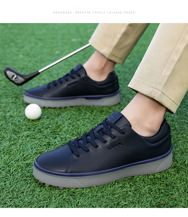 Golfschuhe Herren, große Größe bis 47 # Rotierende Schnalle, professionell, rutschfest, ohne Spikes, Outdoor, Anfänger, Training, Golf, Turnschuhe, Unisex – Detail 15