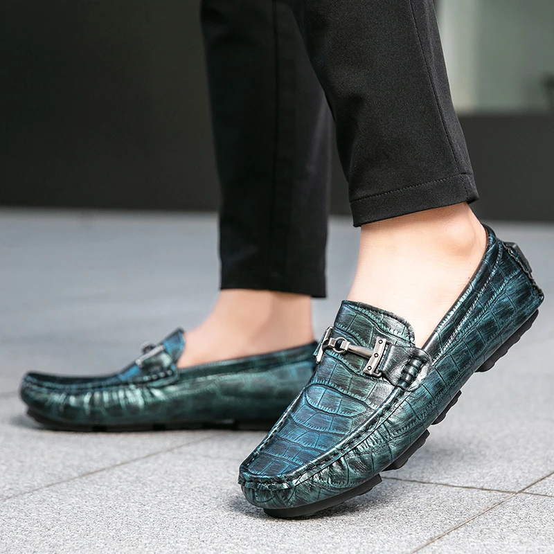 MAEDEF رجل أحذية خفيفة بدون كعب أحذية مسطحة الرجال عادية بولي أحذية أحذية من الجلد مريحة المضادة للانزلاق تنفس الذكور القيادة أحذية مشي #3