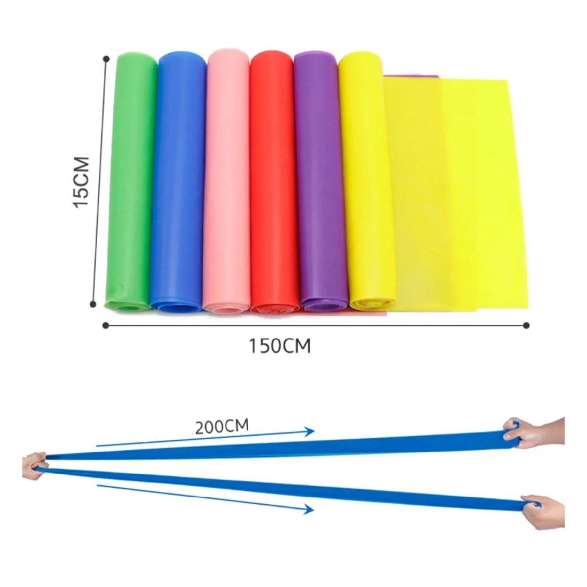 Fitness Yoga Resistance Bands TPE 180cm for Working Out Exercise Bands Strength Training Pilates Home Gym Stretch Elastic Band