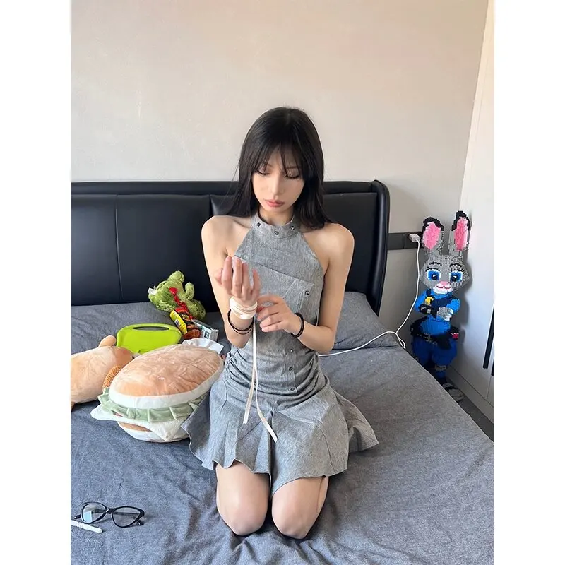 Exclusive American Hot Girl Ne Hanging Dr Women's Summer Svel A-Line Pleated ort Skirt Trendy High Waist Vintage